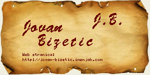 Jovan Bizetić vizit kartica